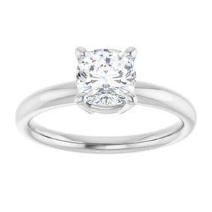 Rings 14K White 6 mm Cushion Engagement Ring Mounting