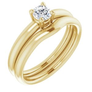 Rings 14K Yellow 4.4 mm Round Engagement Ring Mounting