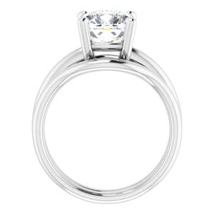 Rings 14K White 8 mm Cushion Engagement Ring Mounting