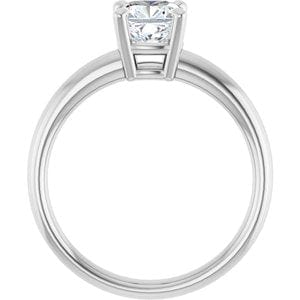 Rings 14K White 6 mm Cushion Engagement Ring Mounting