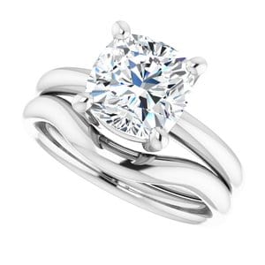 Rings 14K White 8 mm Cushion Engagement Ring Mounting