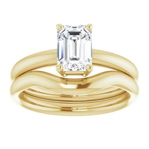 Rings 14K Yellow 7x5 mm Emerald Engagement Ring Mounting