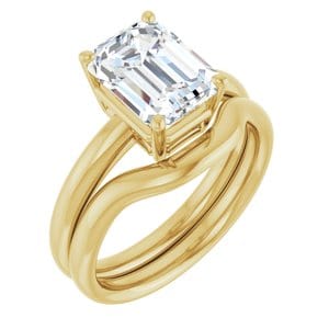 Rings 14K Yellow 9x7 mm Emerald Engagement Ring Mounting
