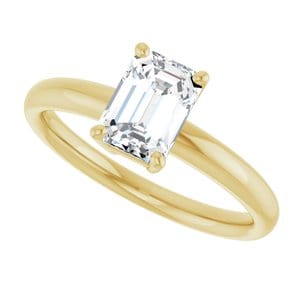 Rings 14K Yellow 7x5 mm Emerald Engagement Ring Mounting