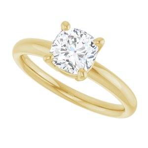 14K Yellow 6 mm Cushion Engagement Ring Mounting