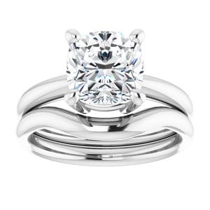 Rings 14K White 8 mm Cushion Engagement Ring Mounting