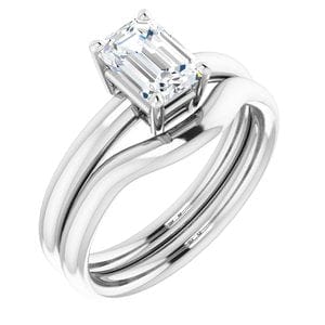 Rings 14K White 7x5 mm Emerald Engagement Ring Mounting