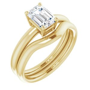 Rings 14K Yellow 7x5 mm Emerald Engagement Ring Mounting