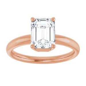 Rings 14K Rose 8x6 mm Emerald Engagement Ring Mounting