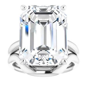 Rings Platinum 16x12 mm Emerald Engagement Ring Mounting