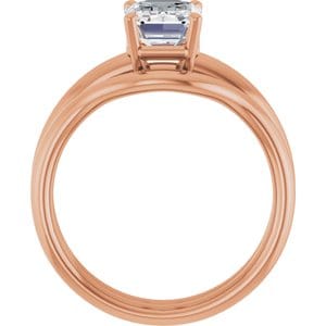 Rings 14K Rose 8x6 mm Emerald Engagement Ring Mounting