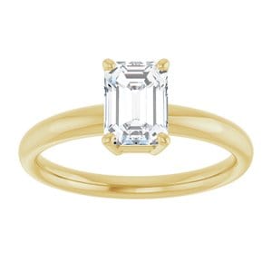 Rings 14K Yellow 7x5 mm Emerald Engagement Ring Mounting