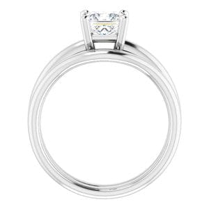 Rings 14K White 5.5 mm Square Engagement Ring Mounting