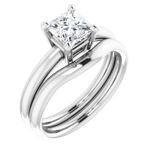 Rings 14K White 5.5 mm Square Engagement Ring Mounting