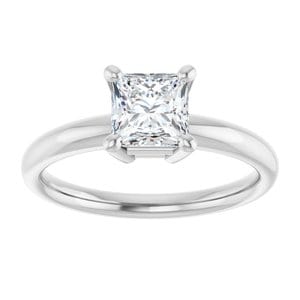 Rings 14K White 5.5 mm Square Engagement Ring Mounting