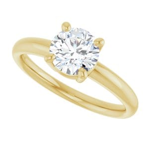 Rings 14K Yellow 6.5 mm Round Engagement Ring Mounting