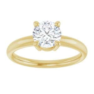 Rings 14K Yellow 6.5 mm Round Engagement Ring Mounting