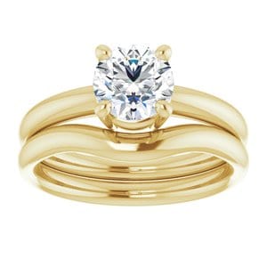 Rings 14K Yellow 6.5 mm Round Engagement Ring Mounting