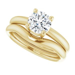 Rings 14K Yellow 6.5 mm Round Engagement Ring Mounting