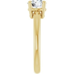 Rings 14K Yellow 6.5 mm Round Engagement Ring Mounting