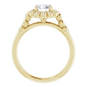 Rings 14K Yellow 6 mm Round Halo-Style Bezel-Set Engagement Ring Mounting