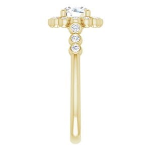 Rings 14K Yellow 6 mm Round Halo-Style Bezel-Set Engagement Ring Mounting