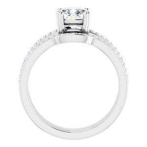 Rings 14K White 6 mm Cushion Engagement Ring Mounting