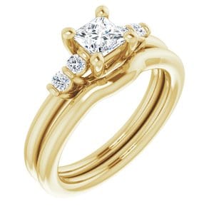 Rings 14K Yellow 4.5 mm Square Engagement Ring Mounting