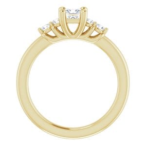 Rings 10K Yellow 4 mm Square Engagement Ring Mounting