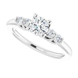 Rings 14K White 5.2 mm Round Engagement Ring Mounting