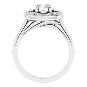 Rings 14K White 5.2 mm Round Vintage-Inspired Halo-Style Engagement Ring Mounting