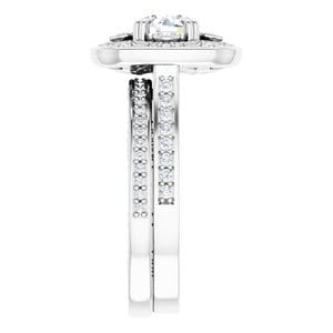 Rings 14K White 5.2 mm Round Vintage-Inspired Halo-Style Engagement Ring Mounting