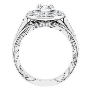 Rings 14K White 5.8 mm Round Vintage-Inspired Halo-Style Engagement Ring Mounting