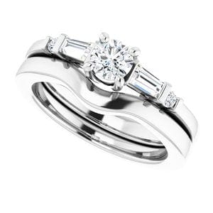 Rings 14K White 4.4 mm Round Engagement Ring Mounting