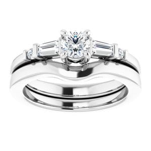 Rings 14K White 4.4 mm Round Engagement Ring Mounting