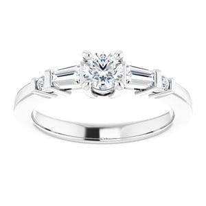 Rings 14K White 4.4 mm Round Engagement Ring Mounting