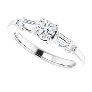 Rings 14K White 4.4 mm Round Engagement Ring Mounting