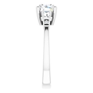 Rings 14K White 6.5 mm Round Engagement Ring Mounting