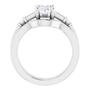 Rings 14K White 8x6 mm Oval Engagement Ring Mounting