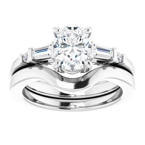 Rings 14K White 8x6 mm Oval Engagement Ring Mounting