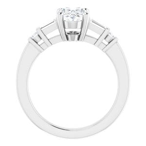 Rings 14K White 8x6 mm Oval Engagement Ring Mounting