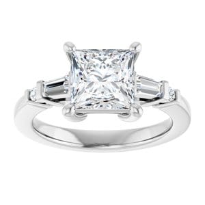 Rings 14K White 7 mm Square Engagement Ring Mounting