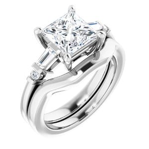 Rings 14K White 7 mm Square Engagement Ring Mounting
