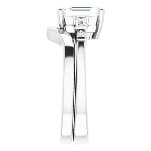 Rings 14K White 8x6 mm Emerald Engagement Ring Mounting