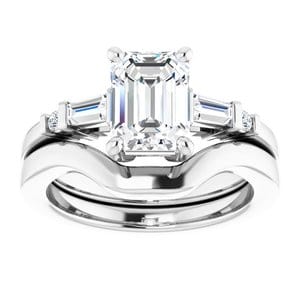 Rings 14K White 8x6 mm Emerald Engagement Ring Mounting