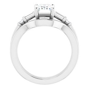Rings 14K White 8x6 mm Emerald Engagement Ring Mounting