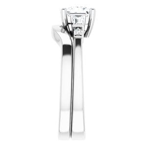Sterling Silver 5 mm Square Engagement Ring Mounting