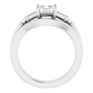Sterling Silver 5 mm Square Engagement Ring Mounting