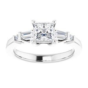 Sterling Silver 5 mm Square Engagement Ring Mounting