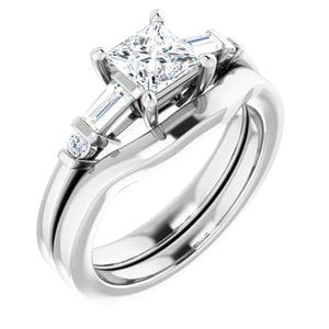 Sterling Silver 5 mm Square Engagement Ring Mounting